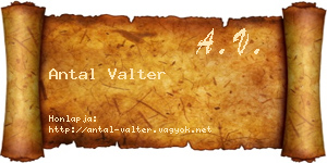 Antal Valter névjegykártya